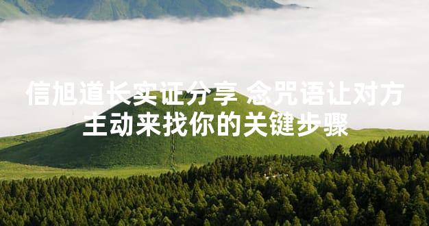 信旭道长实证分享 念咒语让对方主动来找你的关键步骤